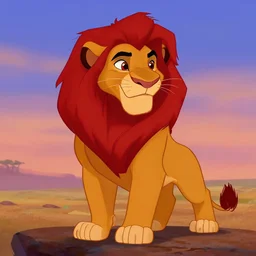 scar, usurper, uncle of simba, the villain from the disney animated classic the lion king, smirking