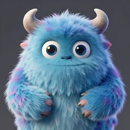 a cute fluffy monster hybrid with 4 eyes, and 4 arms, adorable, cute, digital art, by greg rutkowski, wlop, intricate details, hyper detailed,