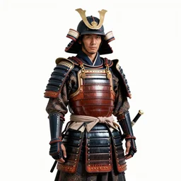 leather-bound samurai armor, photorealistic, isolated on a pure white background, centered, entire object in frame, sharp focus, soft studio lighting