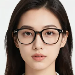 woman in spectacle frame at the top of head