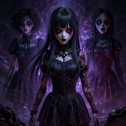 anime girl scariest horror nightmare by pushead, junji ito and horiyoshi iii, digital art, deepdream cosmic, 3 d high definition, trending on artstation, photorealistic, 8 k, octane, trending on deviantart elegant trend, highly detailed unreal engine