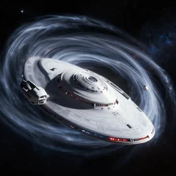 deep space, nostalgic si - fi, starship enterprise warping, high detail, cinematic, 4 k