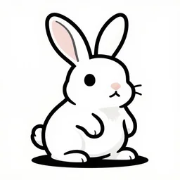 detailed illustration pictogram of a crazy rabbit, bold lines, smooth curves, negative space is mandatory, svg, mcbess, behance, devianart, artstation, dribble, creary, ello, cgsociety, drawcrowd, pixiv, concept art world, our art corner, newgrounds, doodle addicts, penup