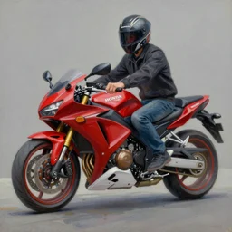 honda cbx, art by artist tom fritz, oil painting