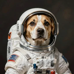 dog in astronaut suit