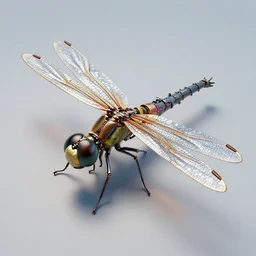 mechanical dragonfly render by adoryanti, machine. delusions, holosomnia, electrixbunny. view from above discodiffusion
