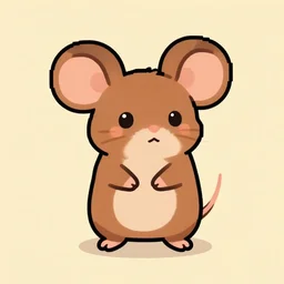 a cute brown mouse standing on his hind legs, cute pixel art, trending on artstation