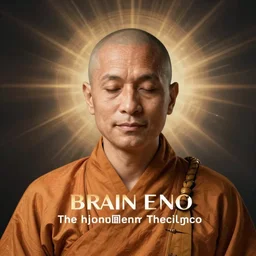 a beautiful portrait of Brain Eno the enlightened techno monk