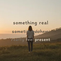 something real, something authentic, something to really feel present