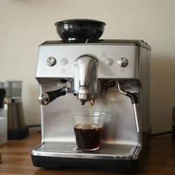 face on a humanoid coffee machine