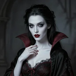 majestic gothic vampire porcelain skin girl movie poster, art style by edmund leighton, artgerm, alphonse mucha, graffiti street art, iconic, masterpiece, organic painting, hard edges, ornate and hyper detailed