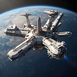 massive spacecraft station on a planet surface, photoreal, dramatic, cinematic, detailed, magnificiant, realistic, photo real, unreal engine 5, rule of thirds, dynamic lighting, in the style of horizon zero dawn, raphael lacoste, alex ross, eddie mendoza, sebastian ludke, - h 1 0 2 4