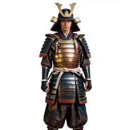 luxurious samurai armor, commercial catalog photo, isolated on a pure white background, centered, entire object in frame, sharp focus, soft studio lighting