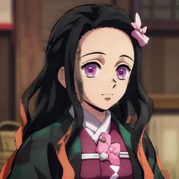 beautiful full body image of nezuko kamado from demon slayer / kimetsu no yaiba, high details, high resolution, | | very very anime!!!, fine - face, audrey plaza, realistic shaded perfect face, fine details. anime. realistic shaded lighting poster by magali villeneuve
