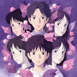 portrait, nightmare anomalies, leaves with fishballs by miyazaki, violet and pink and white palette, illustration, kenneth blom, mental alchemy, james jean, pablo amaringo, naudline pierre, contemporary art, hyper detailed