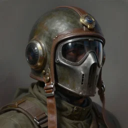 a digital painting of a pilot helmet of the ghost of kiev, hyper realistic, very detailed, in the style of greg rutkowski