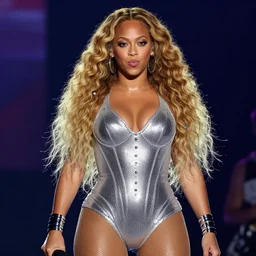 beyonce way too jacked making a funny face in concert