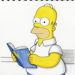 homer simpson pencil drawn