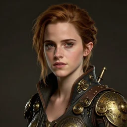 steampunk biopunk portrait of emma watson, au naturel, hyper detailed, digital art, trending in artstation, cinematic lighting, studio quality, smooth render, unreal engine 5 rendered, octane rendered, art style by klimt and nixeu and ian sprigger and wlop and krenz cushart.
