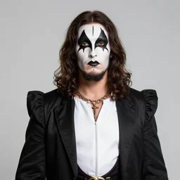 portrait of jesus christ as paul stanley dressed with his kiss costume, mattepainting concept blizzard pixar maya engine on stylized background splash comics global illumination lighting artstation lois van baarle, ilya kuvshinov, rossdraws