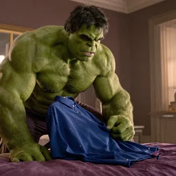 film still of hulk bedazzling a shirt in the new avengers movie, 4 k