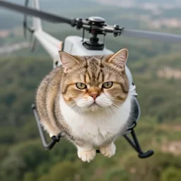 helicopter view of a very fat cat