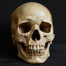 a self portrait by an old skull