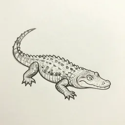 Cursed monkey-alligator hybrid, simple sketch