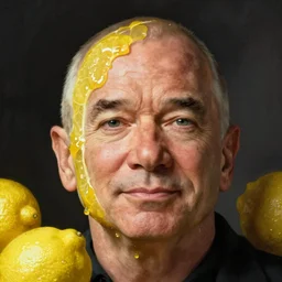 lemon with the face of jeffrey bezos