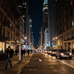 new york street, night, dramatic lighting, beautiful, hyper detailed, uhd, photography by marc adamus