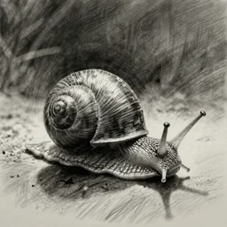 snail as a pencil drawing
