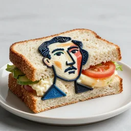 A picasso sandwich designed by picasso, 8k food photography, food photo, hd, high quality