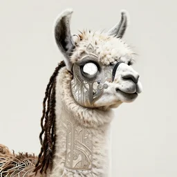 llama with dreadlocks, art deco design, by Mandy Jurgens, Ernst Haeckel, James Jean