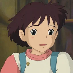 still of France Gall in a Studio Ghibli film, very detailed, trending on tumblr, very cute face