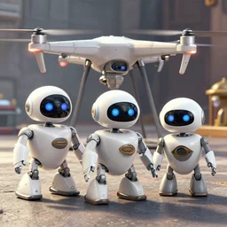 the three drone robots huey, dewey, and louie from the movie silent running, 8 k, hyperreal, science fiction, cinematic