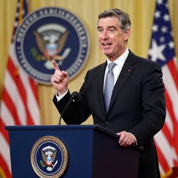 mr.rogers giving his presidential victory speech