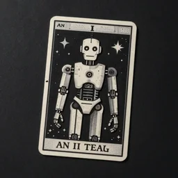 an I Robot representing the death tarot card, black paper, by mario feng, ray tracing, master shot, octane render, 8k, ultra hd, perfect light