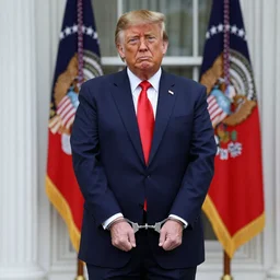 Donald Trump arrested in handcuffs, photo
