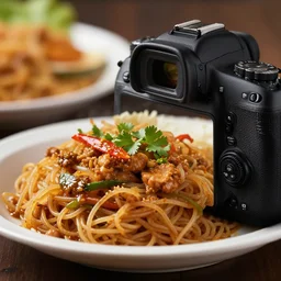 close - up focused dslr photograph of an burmese dinner, 8 k, high detail, volumetric lighting, hyperrealism, aesthetically pleasing, studio lighting, trending