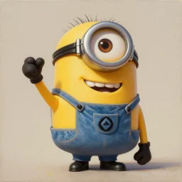 an epic painting minion, rising up thumb, oil on canvas, perfect composition, golden ratio, beautiful detailed, photorealistic, digital painting, concept art, smooth, sharp focus, illustration, artstation trending, octane render, unreal engine