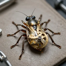 a clockwork insect autopsy, macro photo