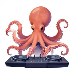 digital art of octopus dj