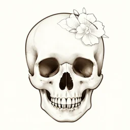 skull and flower art
