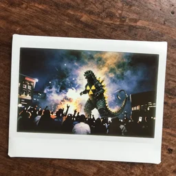 madison wisconsin capital being attacked by radioactive godzilla 1 9 8 9 polariod