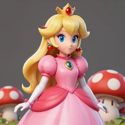 the portrait of an beautiful, graceful, elegant, sophisticated, fashionable, princess peach, from mario, made of red and white spotted mushrooms and white petals, an ultrafine hyperdetailed illustration by kim jung gi, irakli nadar, intricate linework, bright colors, octopath traveler, final fantasy, unreal engine 5 highly rendered, global illumination, radiant light, detailed and intricate environment