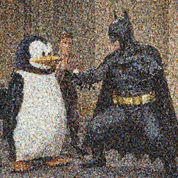 Danny DeVito as the batman fighting George Clooney as the penguin