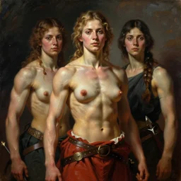 muscular warrior women, reply of the zaporozhian cossacks, warrior women, art by ilya repin