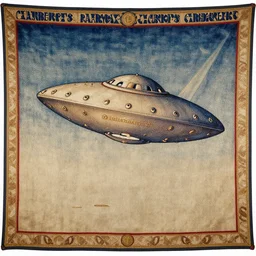 Flying saucer on the bayeux tapestry, medieval style