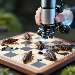 electron microscope image tardigrades playing chess