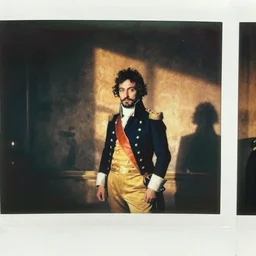 color polaroid from 18th century france of napoleon bonaparte candid shot by Tarkovsky